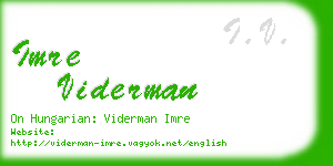 imre viderman business card